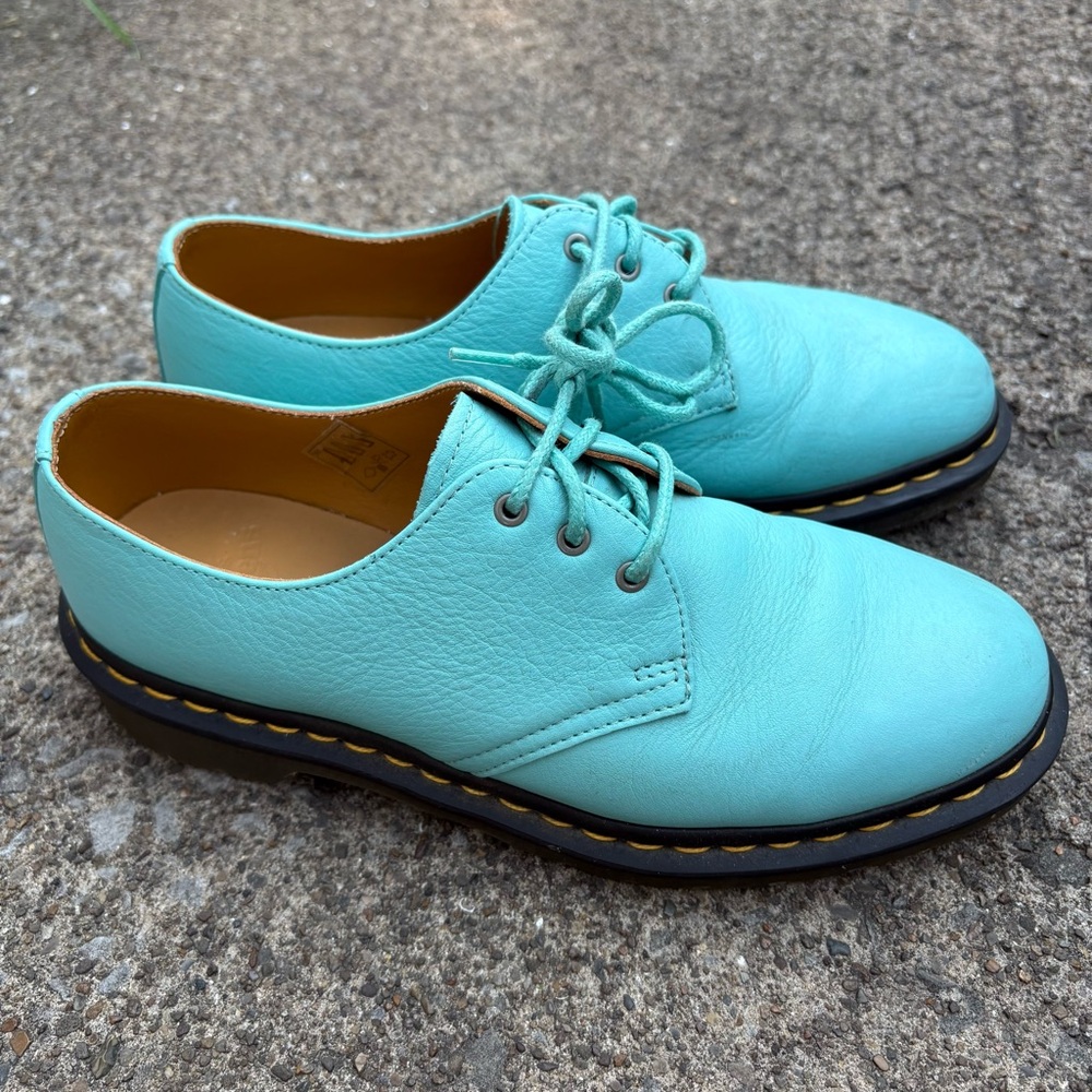 Dr. Martens 1461 Turquoise Smooth Leather Oxford Shoes Size 8 Men's